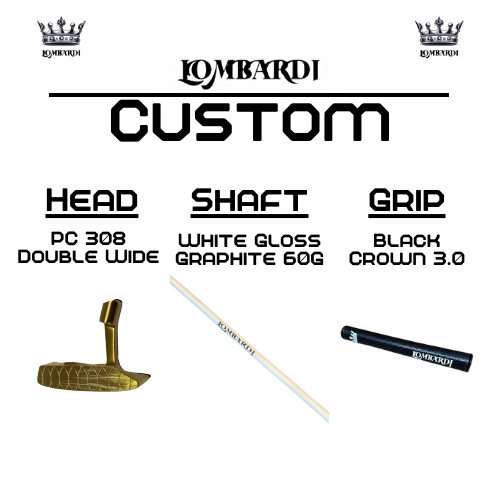 Putter de golf de hoja doble ancha Lombardi Golf Custom Gold PC-308