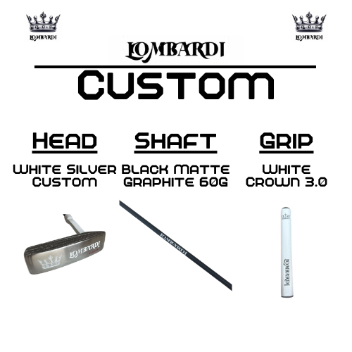 Putter de golf con hoja DC personalizada en color plateado de Lombardi Golf