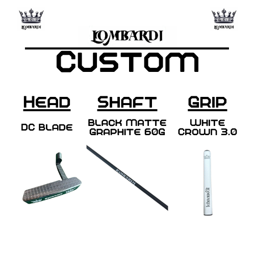 Putter de golf con hoja DC personalizada en color plateado de Lombardi Golf