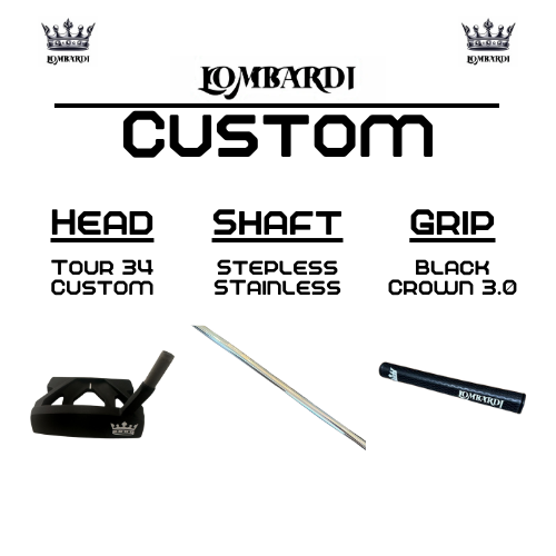 Putter de golf Lombardi Golf Custom Tour 34 Mallet en color negro