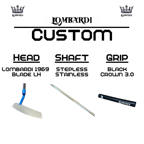Lombardi Golf Custom Blue 1969 Double Wide Blade Left Hand Golf Putter