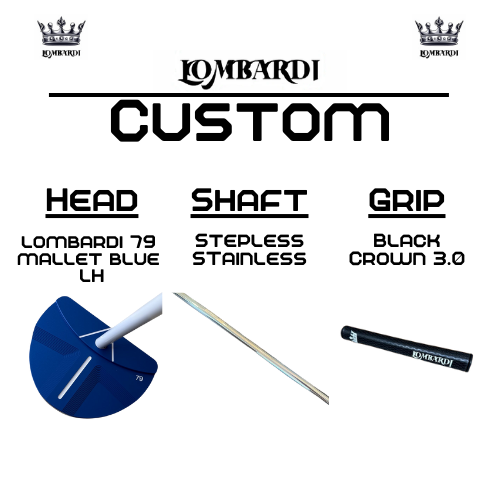Lombardi Golf Custom Blue 79 Left-Handed Mallet Golf Putter