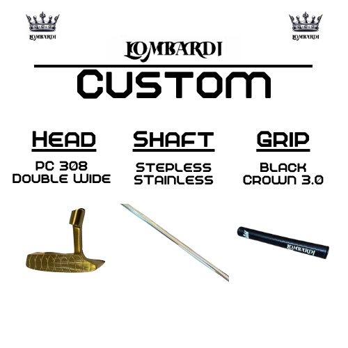 Putter de golf de hoja doble ancha Lombardi Golf Custom Gold PC-308