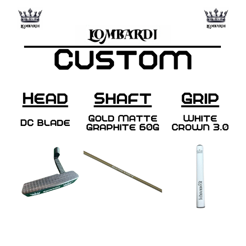 Putter de golf con hoja DC personalizada en color plateado de Lombardi Golf