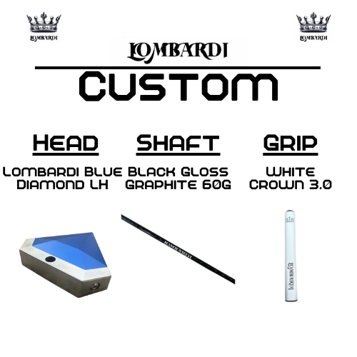 Lombardi Golf Custom Blue Diamond Left Hand Mallet Golf Putter
