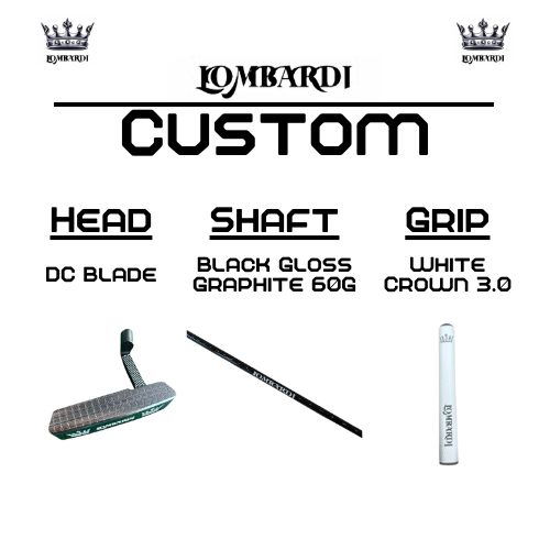 Putter de golf con hoja DC personalizada en color plateado de Lombardi Golf