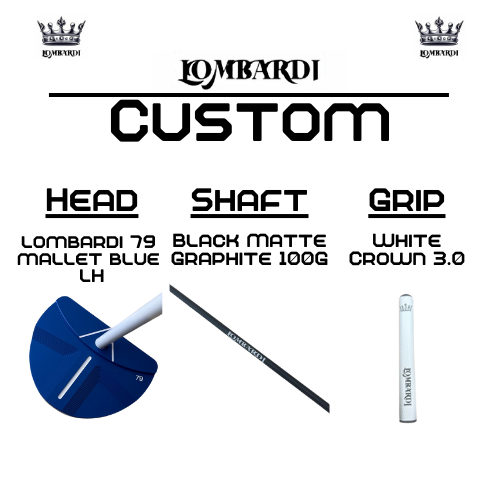Lombardi Golf Custom Blue 79 Left-Handed Mallet Golf Putter