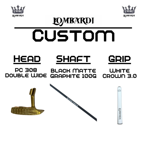 Putter de golf de hoja doble ancha Lombardi Golf Custom Gold PC-308