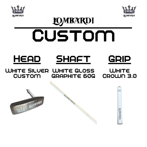 Putter de golf con hoja DC personalizada en color plateado de Lombardi Golf