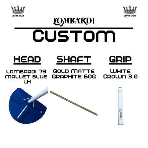 Lombardi Golf Custom Blue 79 Left-Handed Mallet Golf Putter