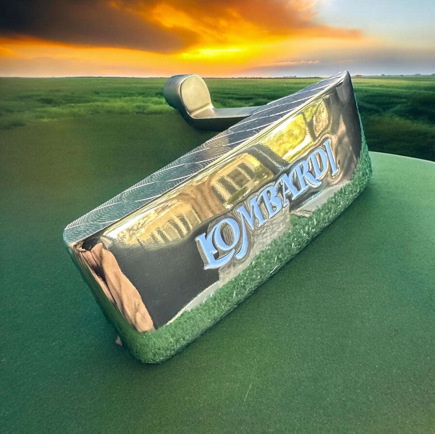 Putter de golf de hoja doble ancha Lombardi Golf Custom Gold PC-308