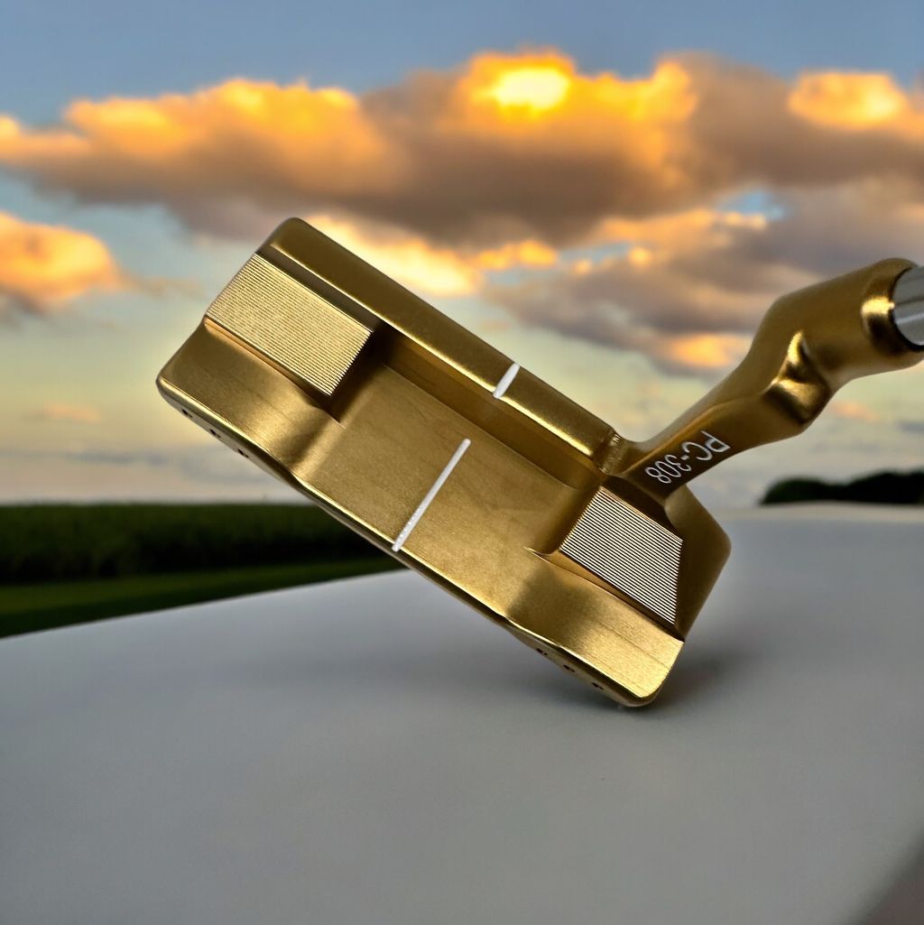Putter de golf Lombardi Golf PC-308 dorado para zurdos