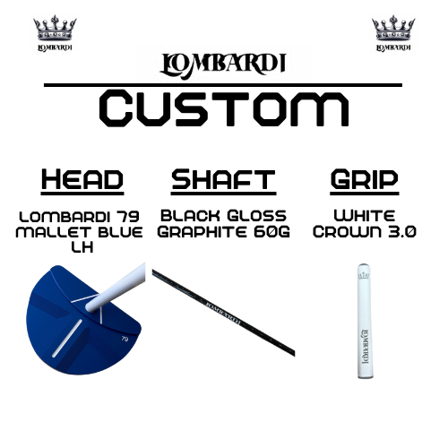 Lombardi Golf Custom Blue 79 Left-Handed Mallet Golf Putter