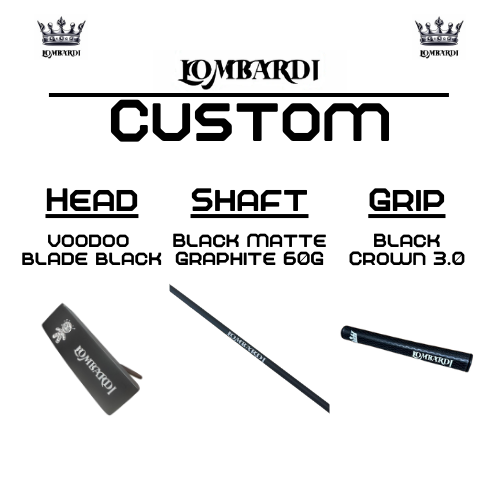 Lombardi Golf Custom Black Voodoo TPS Mallet Golf Putter - Lombardi Black 3.0 Crown Grip / Black Matte Graphite 60g