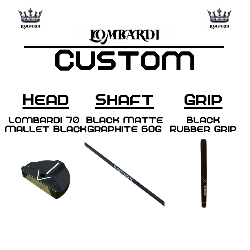 Lombardi Golf Custom Black 70 Mallet Golf Putter