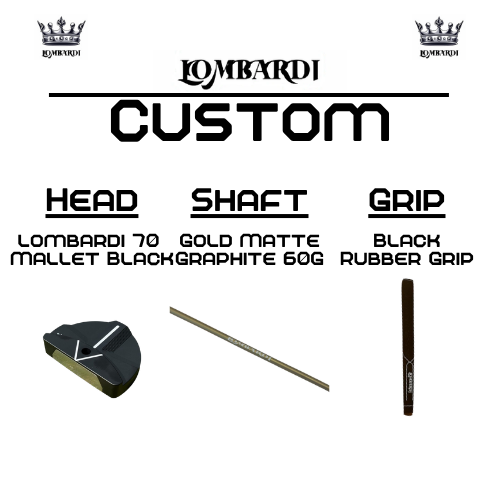 Lombardi Golf Custom Black 70 Mallet Golf Putter