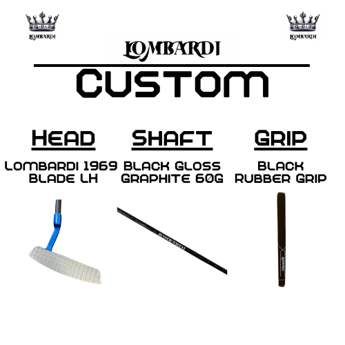Lombardi Golf Custom Blue 1969 Double Wide Blade Left Hand Golf Putter