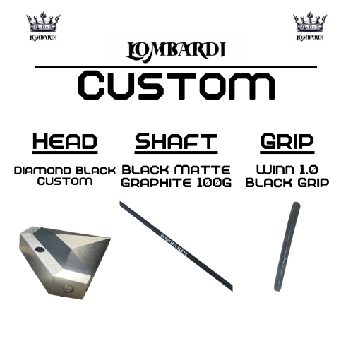 Putter de golf Lombardi Golf Custom Black Diamond Mallet