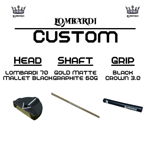 Lombardi Golf Custom Black 70 Mallet Golf Putter
