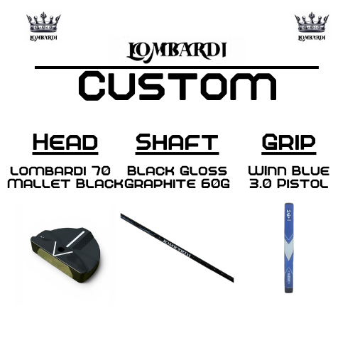 Lombardi Golf Custom Black 70 Mallet Golf Putter