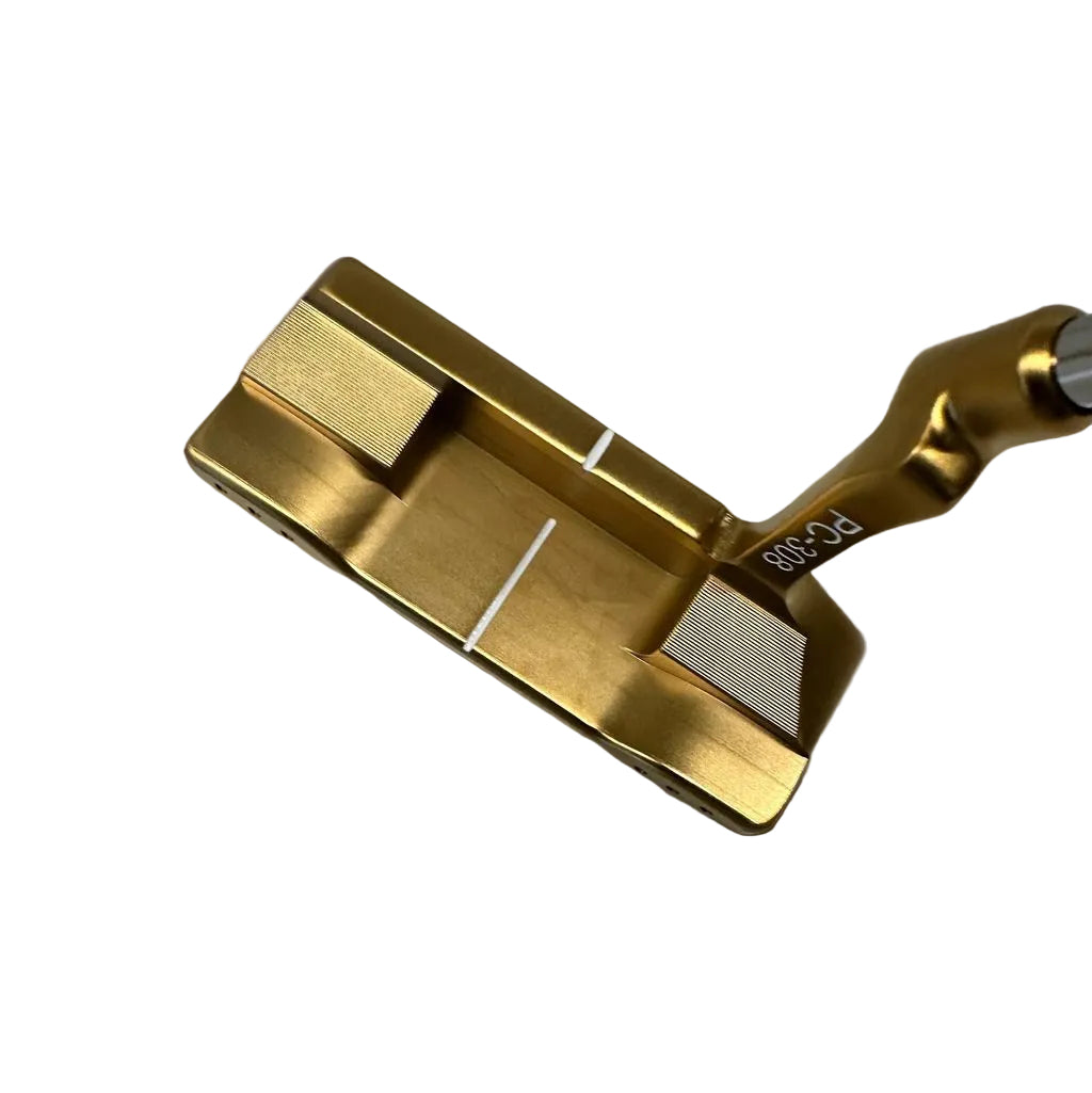 Gold Color Putter Lombardi Golf Custom Gold PC-308 Double Wide Blade-Golf Putter